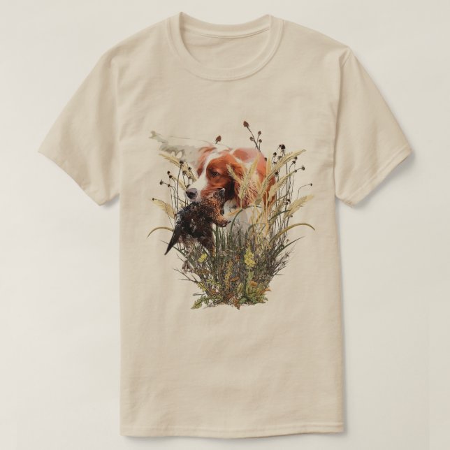 Brittany Spaniel , Passion for Birds T-Shirt (Design Front)