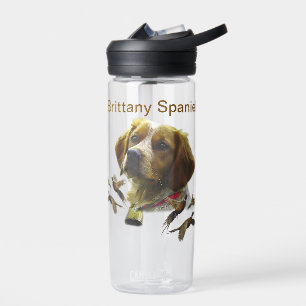 Brittany Spaniel , Passion for Birds Water Bottle
