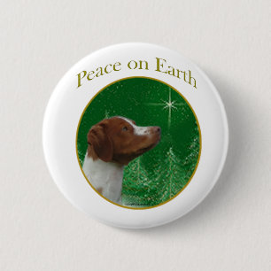 Brittany Spaniel Peace 6 Cm Round Badge