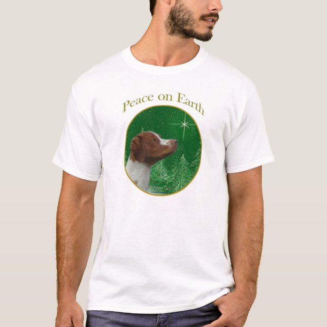 Brittany Spaniel Peace T-Shirt (Front)
