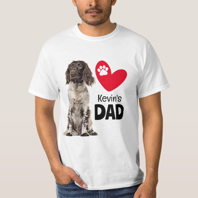 Brittany Spaniel Personalised Dad T-Shirt (Front)