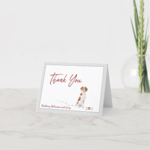 Brittany Spaniel Pet Dog Personalise Name Bone Thank You Card