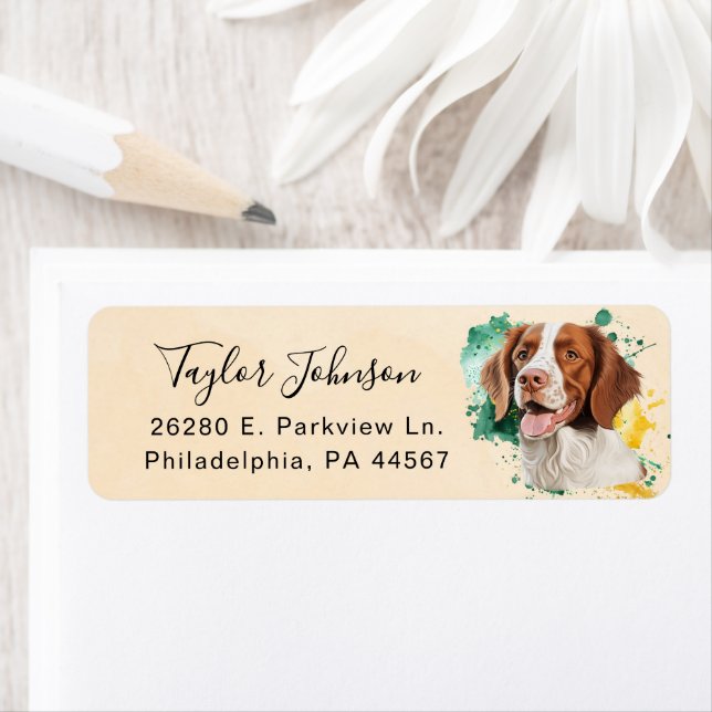 Brittany Spaniel Return Address Label (Insitu)