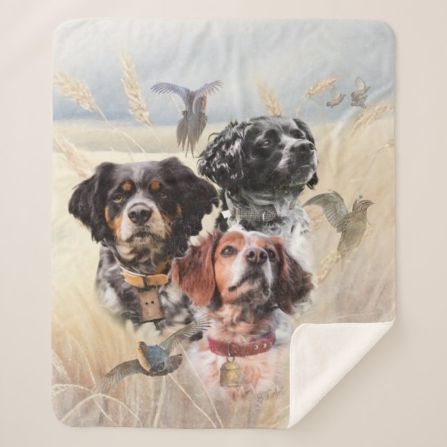 Brittany Spaniel Sherpa Blanket (Front)