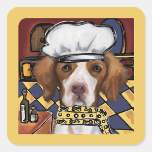 Brittany Spaniel Square Sticker