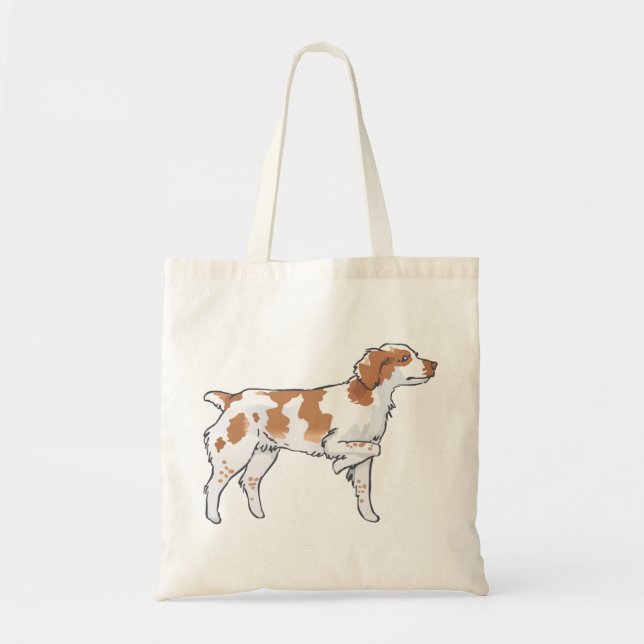 Brittany Spaniel Tote Bag (Front)