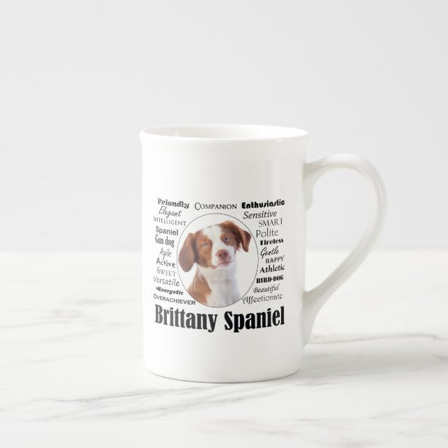 Brittany Spaniel Traits Bone China Mug (Right)