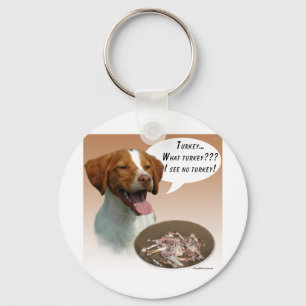 Brittany Spaniel Turkey Key Ring