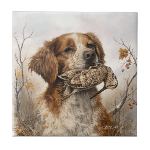 Brittany Spaniel & Woodcock Hunt Tile