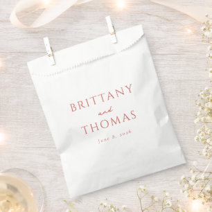 Brittany Thomas Elegant Coral Serif Favour Bags