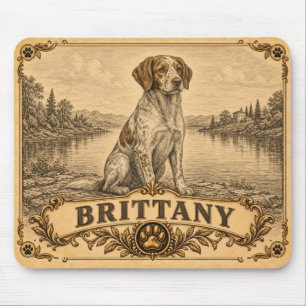 Brittany, Vintage Heritage Dog Mouse Pad