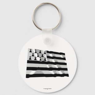 Brittany Waving Flag Key Ring