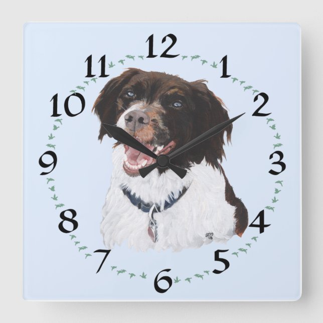 Brittany With Ducks Square Wall Clock (Front)