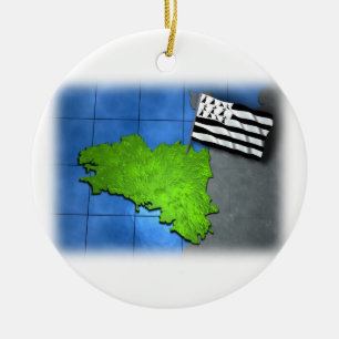 Brittany with its own flag ceramic tree decoration