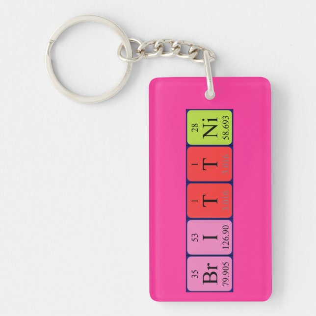 Brittni periodic table name keyring (Front)