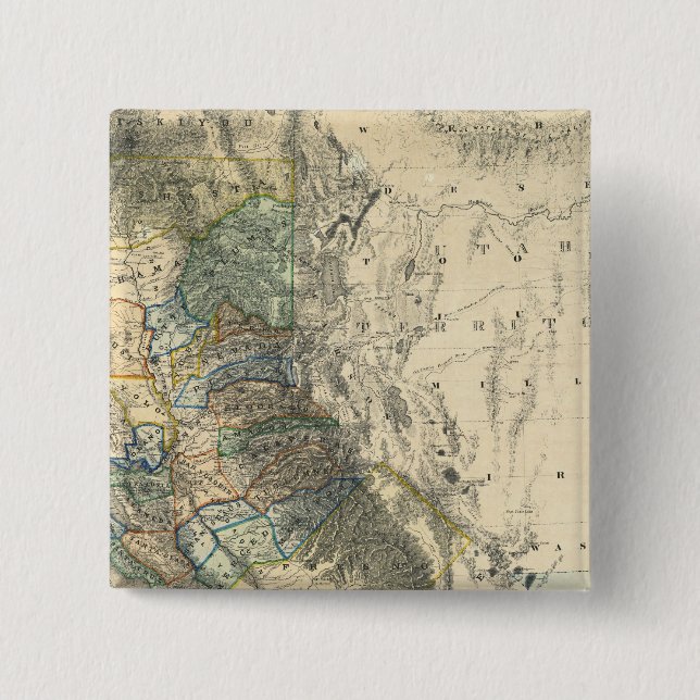 Britton and Rey's Map of California 15 Cm Square Badge (Front)