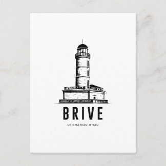 BriveLaGaillarde Water Tower Vintage Poster Postcard