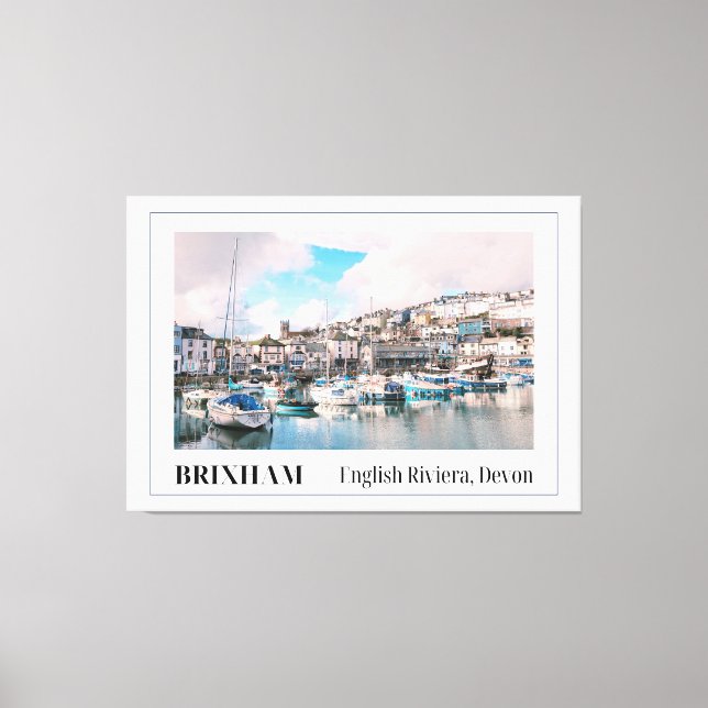 Brixham Harbor, English Riviera, Devon Canvas Print (Front)