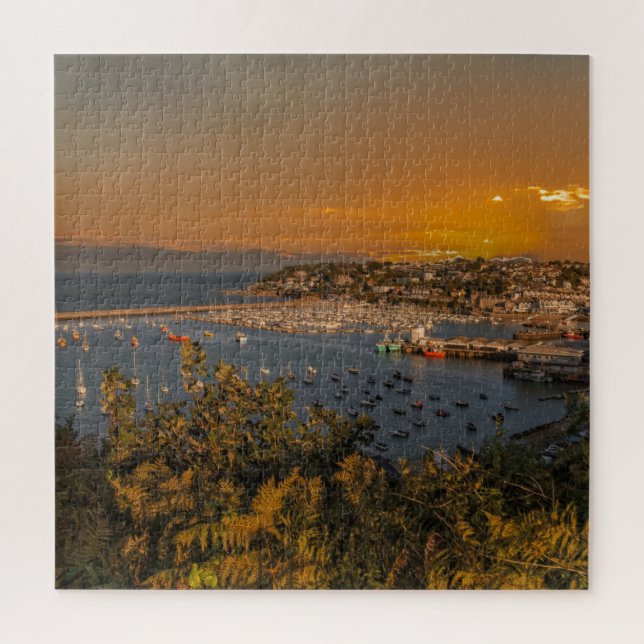 Brixham Harbour At Sunset Jigsaw Puzzle (Vertical)