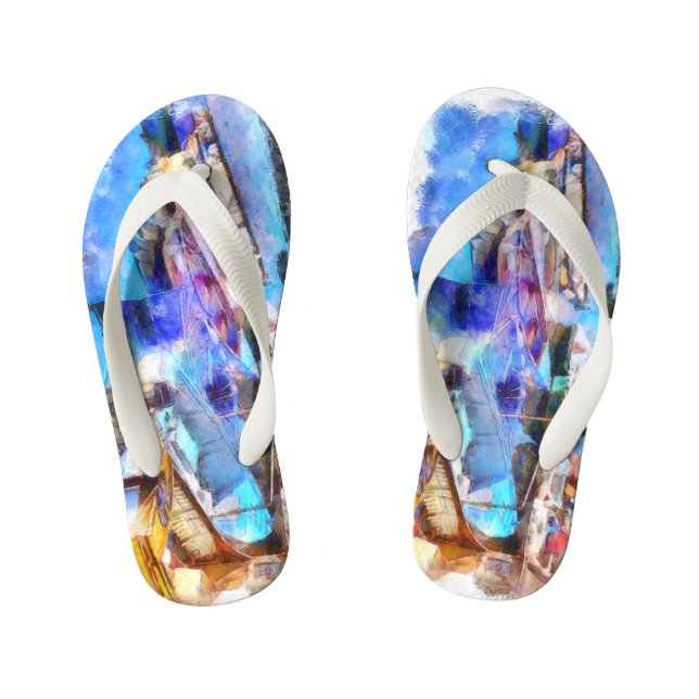 Brixham Harbour Devon UK Kid's Jandals (Footbed)