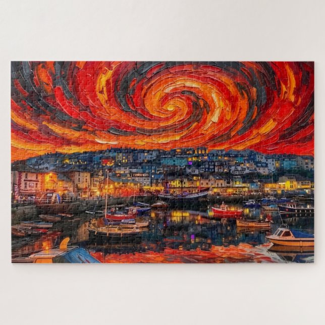Brixham Harbour: Gallery Edition Solar Vortex Jigsaw Puzzle (Horizontal)