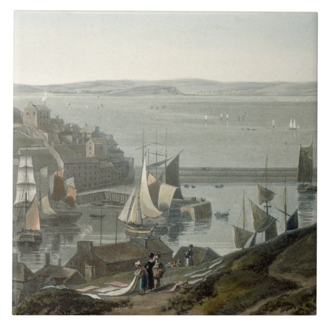Brixham, Torbay, Devon, from Volume VIII of 'A Voy Tile (Front)