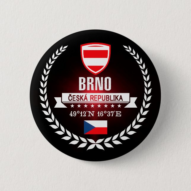 Brno 6 Cm Round Badge (Front)