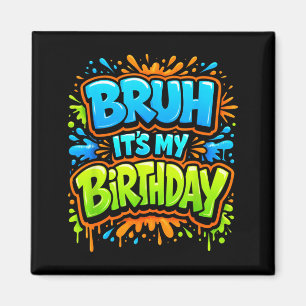 Bro Birthday Funny Vintage Birthday Boy Teen Gamer Magnet