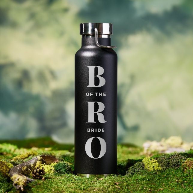 BRO | Brother of the Bride Wedding Gift Unique  Water Bottle (Outdoor)