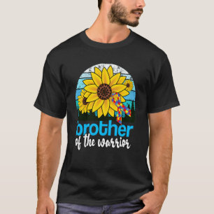 Bro Brother Of The Warrior Autism Sunflower Family T-Shirt