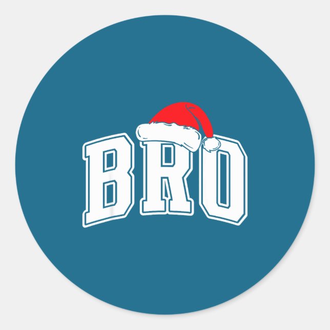 Bro Claus Christmas Matching Family Xmas Pajama Br Classic Round Sticker (Front)