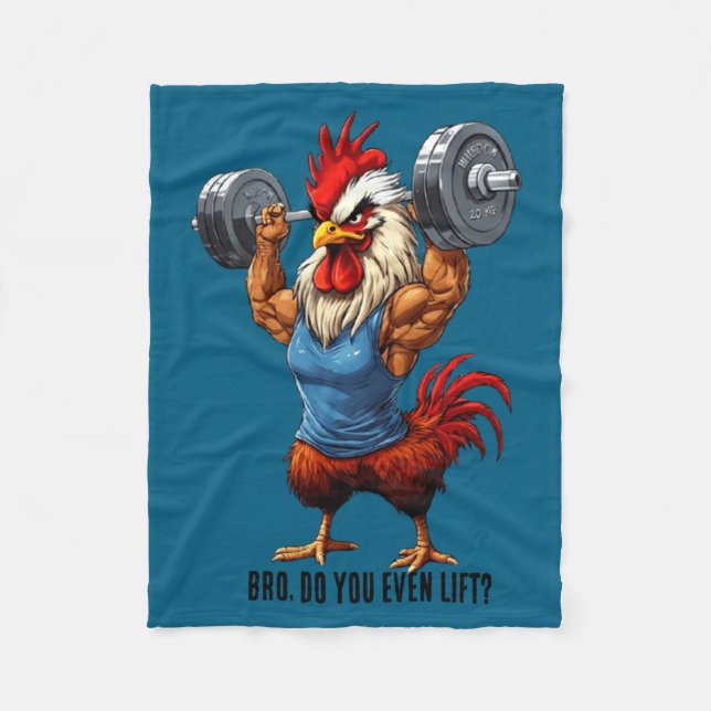 Bro Do You Even Lift Funny Wer Lift Gym Pun  Fleece Blanket (Front)