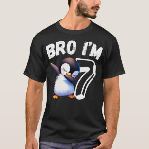 Bro I'm 7 Year Old Penguin 7th Birthday Kids Dabbi T-Shirt