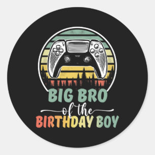 Bro Of The Birthday Boy Video Gamer Matching Famil Classic Round Sticker