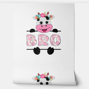 Bro Of The Birthday Girl Cow Brother Family Party Wallpaper