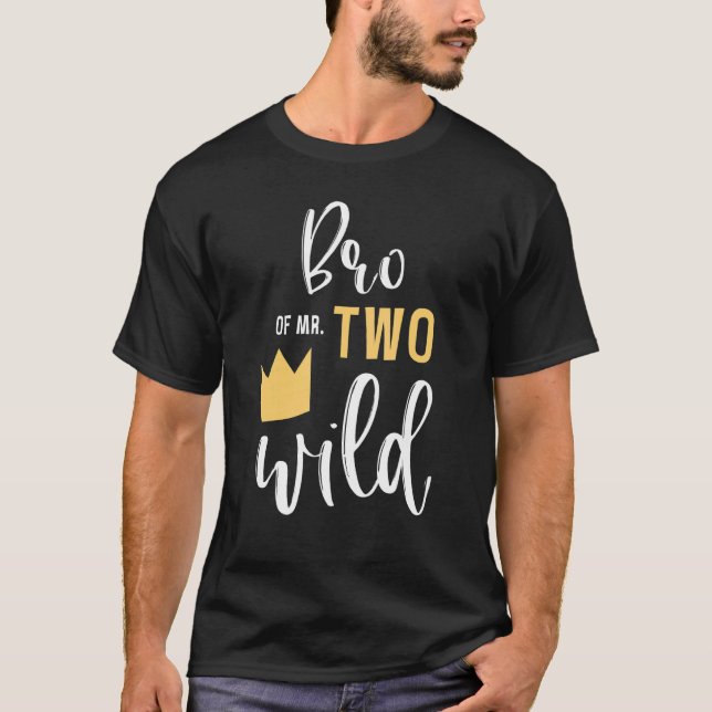 Bro Of Two Wild 2nd Birthday Party Things Matching T-Shirt (Front)
