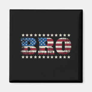 Bro Patriotic Usa Aamerican Flag 4th Of July Magnet