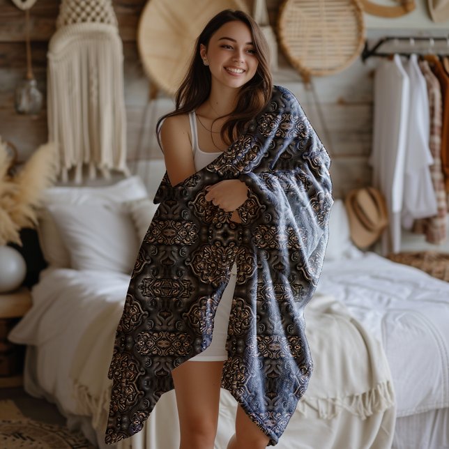 Broa Style Viking Faux Leather Pattern Fleece Blanket (Creator Uploaded)