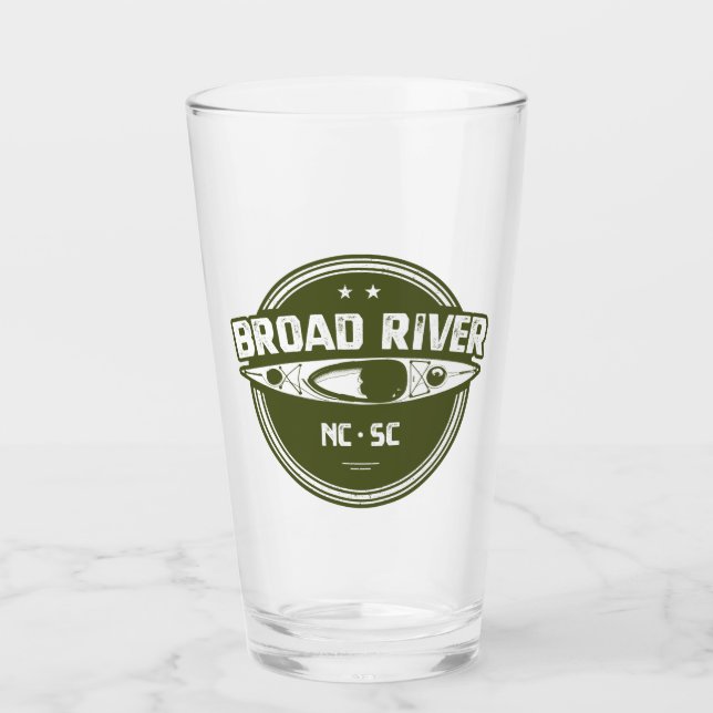 Broad River North Carolina South Carolina Kayaking Glass (Front)