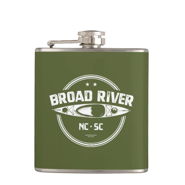 Broad River North Carolina South Carolina Kayaking Hip Flask (Front)