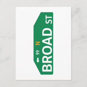 Broad Street, Philadelphia, PA Street Sign Postcard