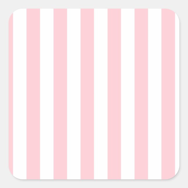 Broad Stripes - White and Pink Square Sticker (Front)
