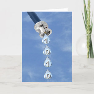 Broadband Cable Dripping Data Greeting Card