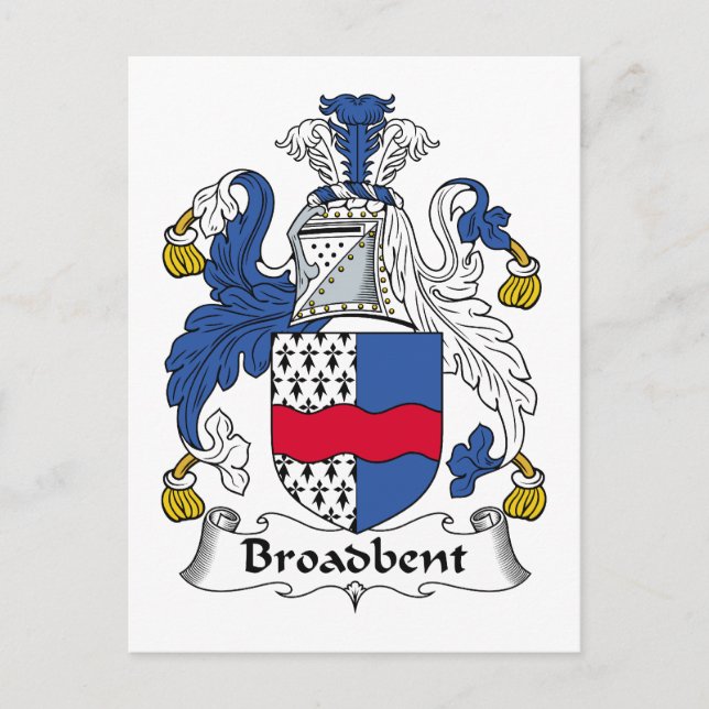Broadbent Family Crest Postcard (Front)
