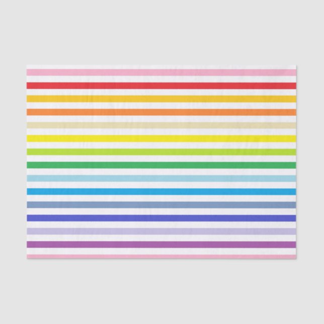 Broader Spectrum Rainbow and White Stripes Tissue Paper (Front)