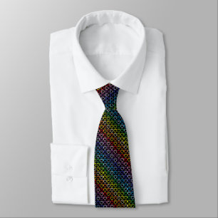 Broader Spectrum Rainbow Outlined Hearts Black Tie