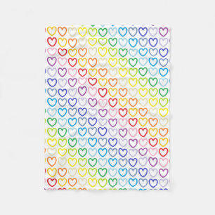 Broader Spectrum Rainbow Outlined Hearts Fleece Blanket
