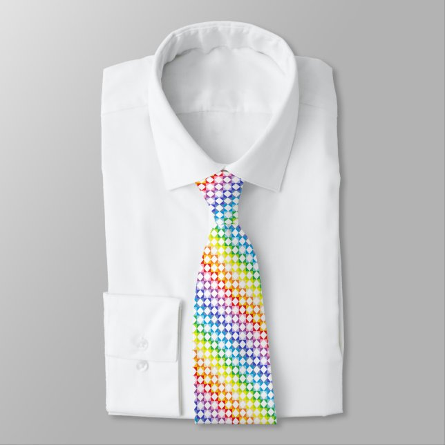 Broader Spectrum Rainbow White Diamonds Tie (Tied)