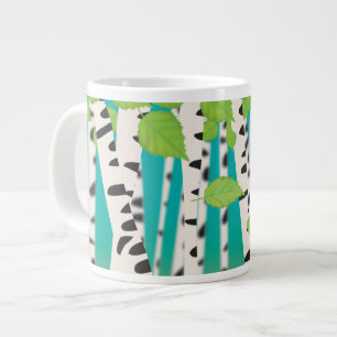 Broadleaved deciduous hardwood Birch Trees Large Coffee Mug