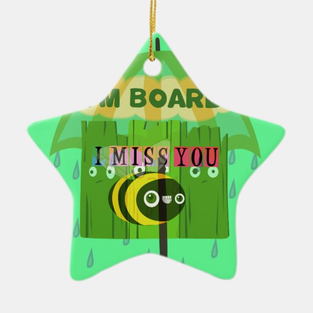 Broadly Speaking I miss You Ceramic Tree Decoration (Front)